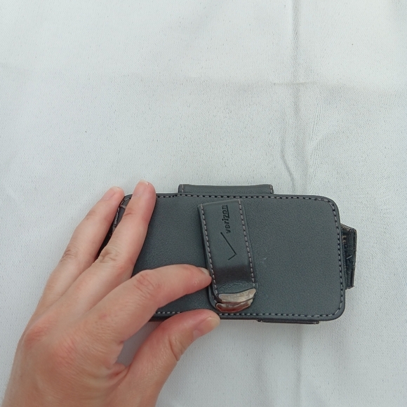 VTG Black Leather Cell Phone Case Cover Pouch Holster Swivel Belt Clip VERIZON - Picture 6 of 11